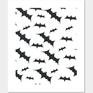 Halloween Bats Flying Pattern Posters and Art